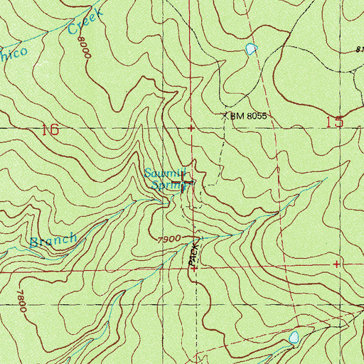Topographic Map of Sawmill Spring, CO