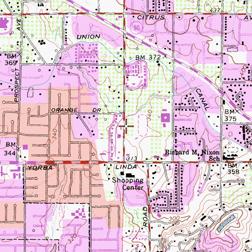 Topographic Map of Valley View Sports Park, CA