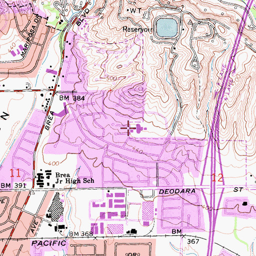 Topographic Map of William E Fanning Elementary School, CA