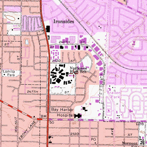Topographic Map of President Elementary School, CA