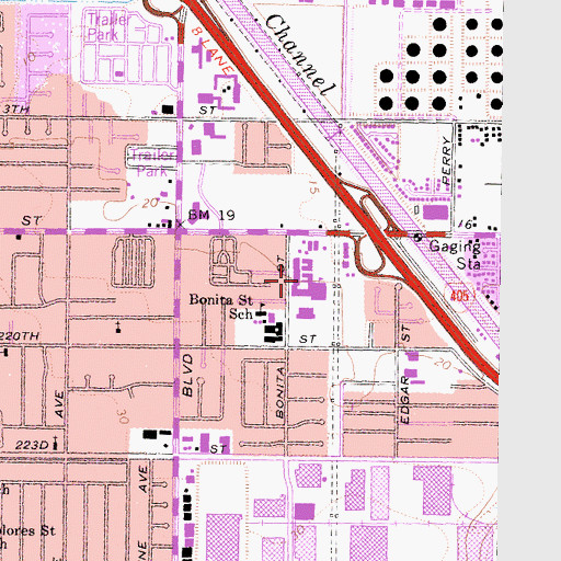 Topographic Map of Carnegie Middle School, CA