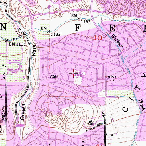 Topographic Map of Beckford Elementary School, CA