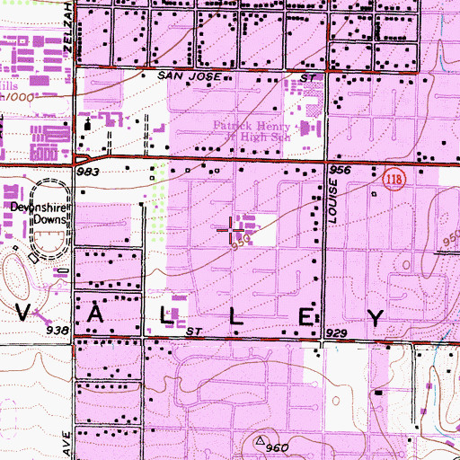 Topographic Map of Andasol Elementary School, CA