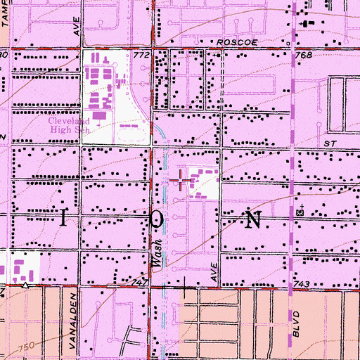 Topographic Map of Blythe Elementary School, CA