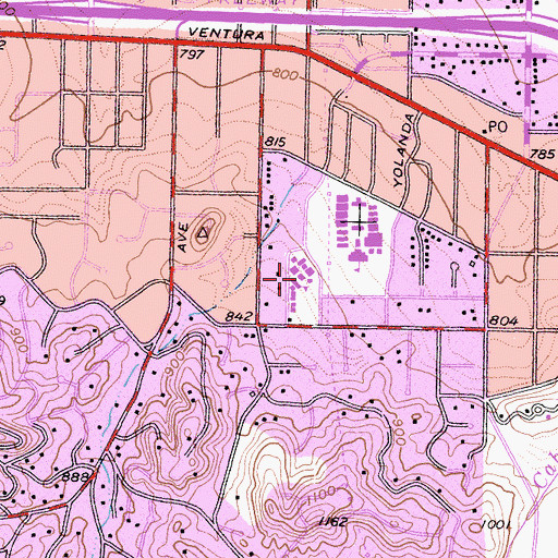 Topographic Map of Wilbur Elementary School, CA
