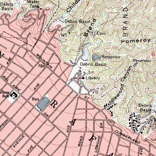 Topographic Map of El Miradero, CA