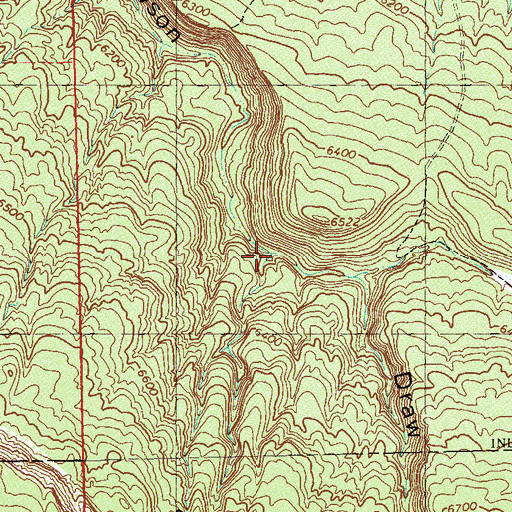 Topographic Map of Wolf Den Canyon, CO