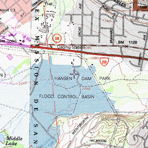 Topographic Map of Orcas Park, CA
