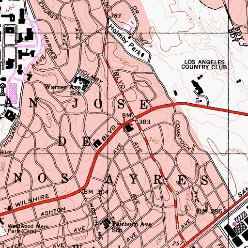 Topographic Map of Blumenthal Library, CA