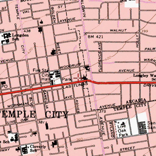 Topographic Map of Carl W Mischke Memorial Library, CA