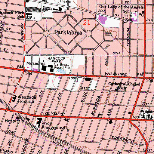 Topographic Map of German Cultural Center, CA