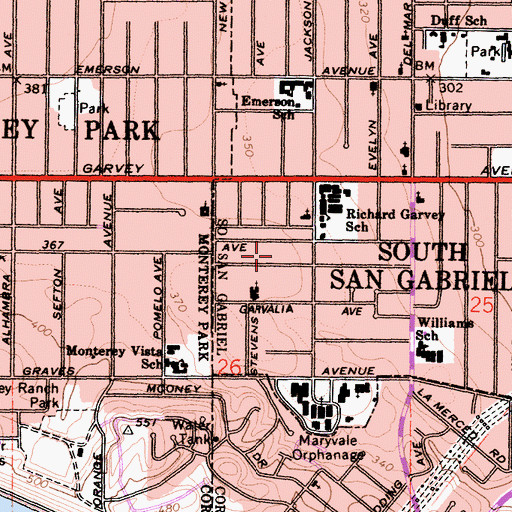 Topographic Map of Arlene Bitely Elementary School, CA