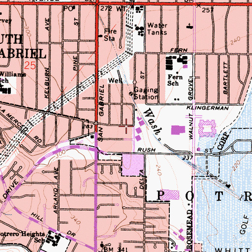 Topographic Map of Eldridge Rice Elementary School, CA