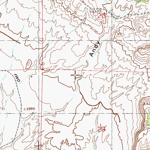 Topographic Map of Andy Draw, CO