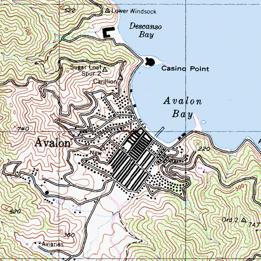 Topographic Map of Avalon Branch County of Los Angeles Public Library, CA