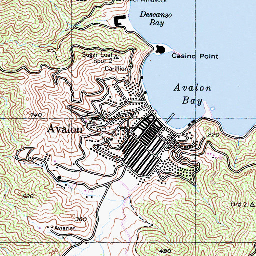 Topographic Map of Avalon Post Office, CA