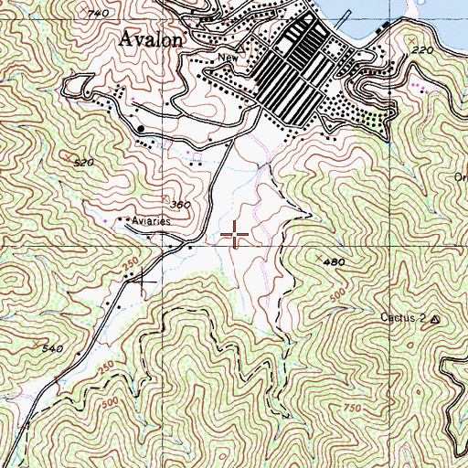 Topographic Map of Pointe Catalina Island Golf Club, CA