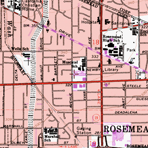 Topographic Map of Universal Square Shopping Center, CA