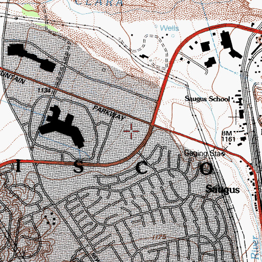 Topographic Map of Valencia Branch County of Los Angeles Public Library, CA
