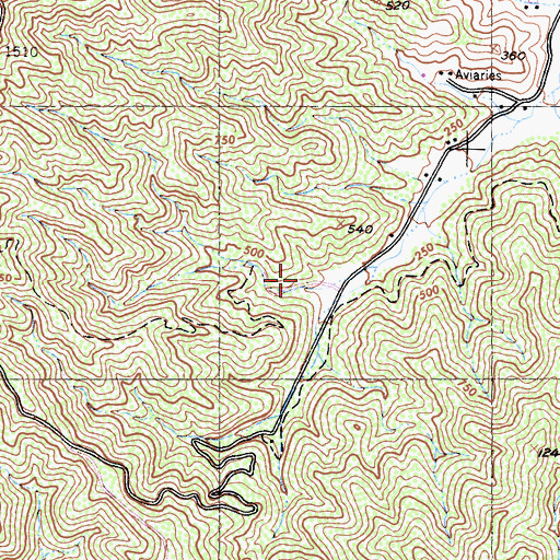 Topographic Map of Wrigley Botanical Gardens, CA