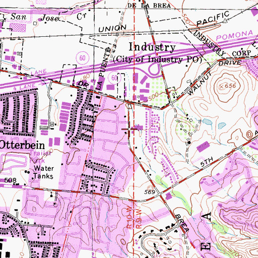 Topographic Map of Ybarra Elementary School, CA