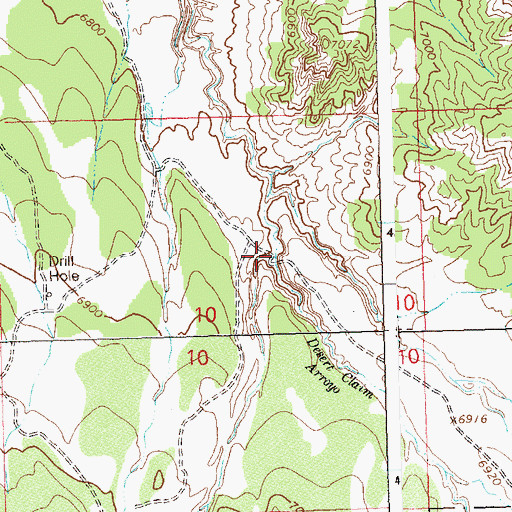 Topographic Map of Desert Claim Arroyo, CO