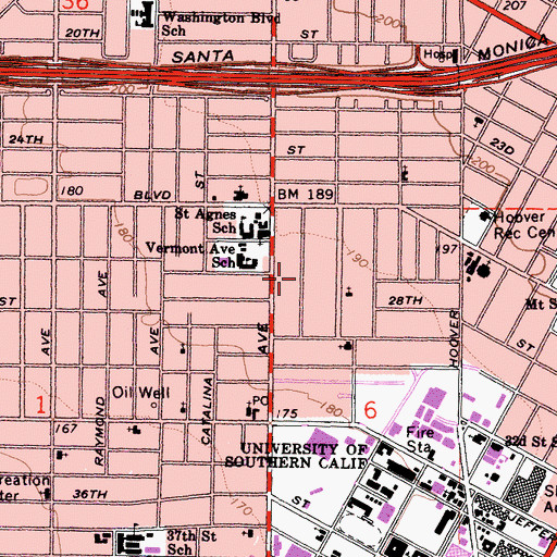 Topographic Map of Menlo Avenue-West Twenty-ninth Street Historic District, CA