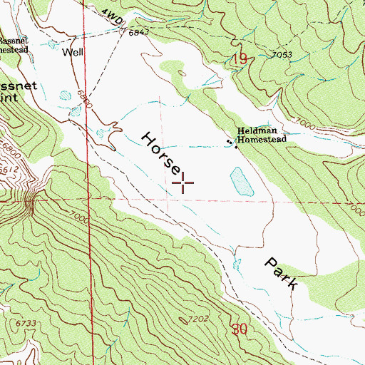 Topographic Map of Horse Park, CO