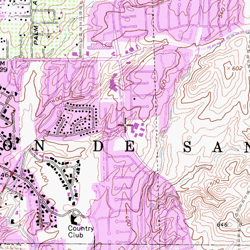 Topographic Map of Bernardo Yorba Middle School, CA