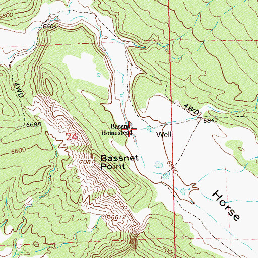 Topographic Map of Bassnet Homestead, CO