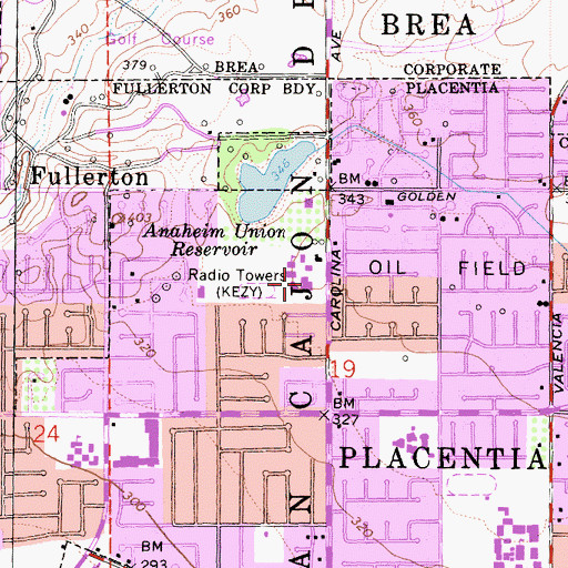Topographic Map of Tuffree Middle School, CA