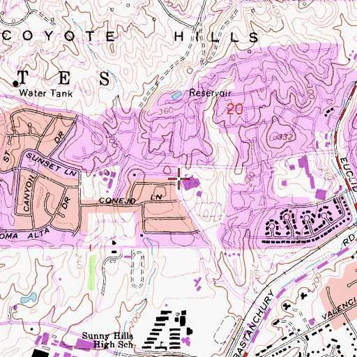Topographic Map of Parks Junior High School, CA