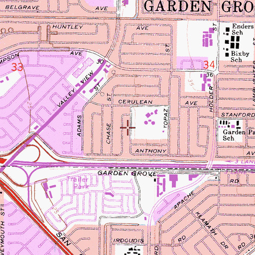 Topographic Map of Edgar Park, CA