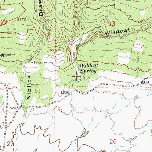 Topographic Map of Wildcat Canyon, CO