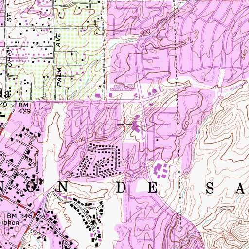 Topographic Map of Fairmont Elementary School, CA
