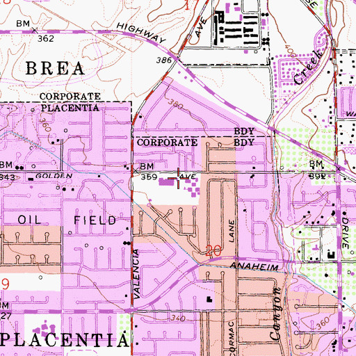Topographic Map of Golden Elementary School, CA