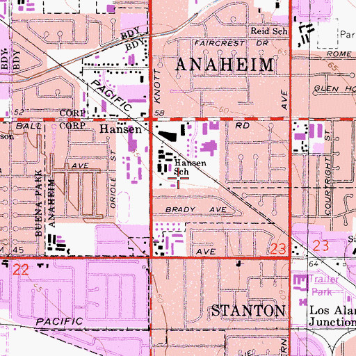 Topographic Map of Hansen Park, CA