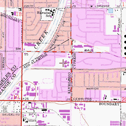 Topographic Map of Laurel High School, CA