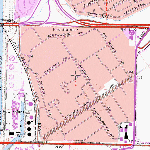 Topographic Map of Leisure World, CA