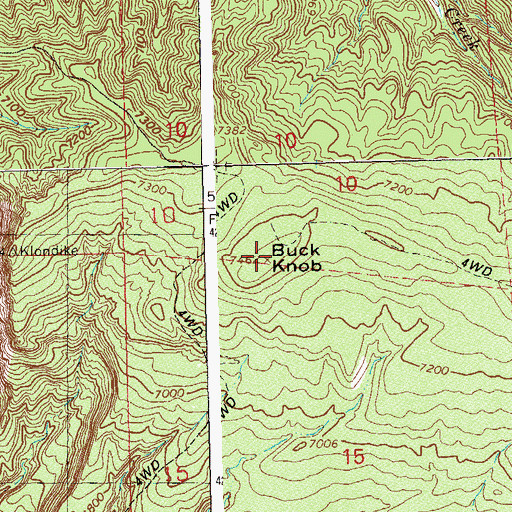 Topographic Map of Buck Knob, CO