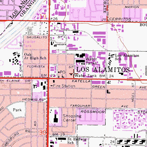 Topographic Map of Los Alamitos Medical Center, CA