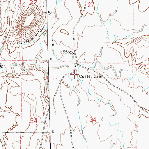 Topographic Map of Custer Dam, CO