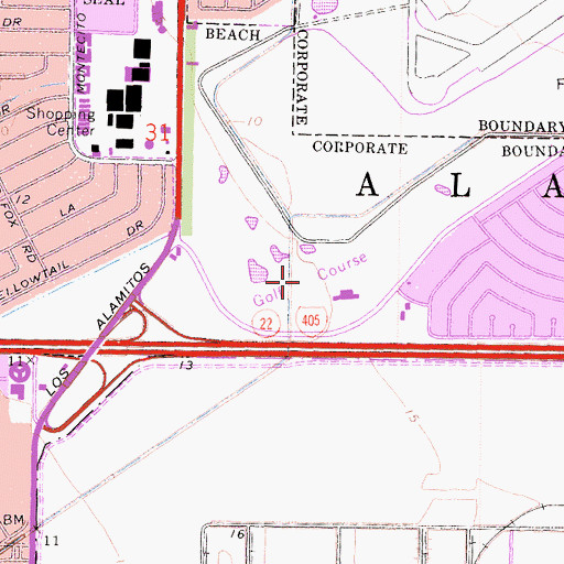 Topographic Map of Old Ranch Golf Course, CA