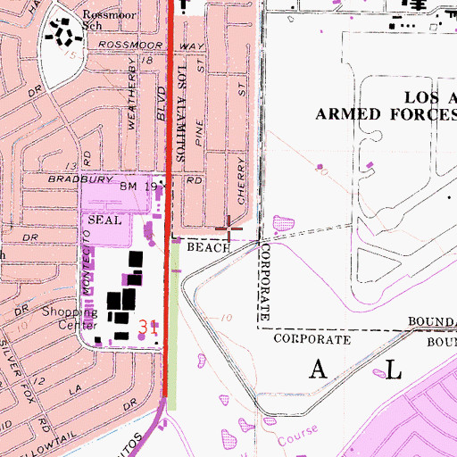 Topographic Map of Orville R Lewis Park, CA