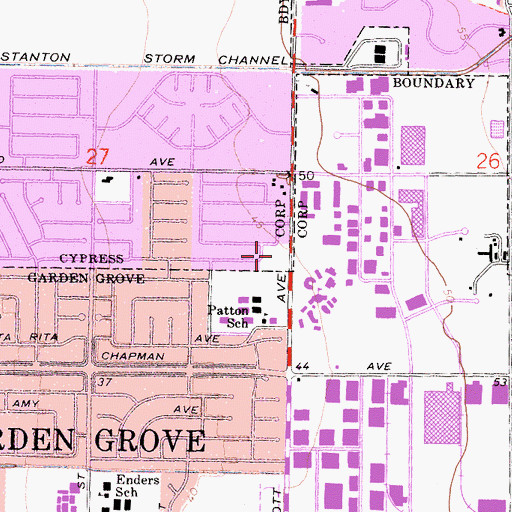 Topographic Map of Peppertree Park, CA