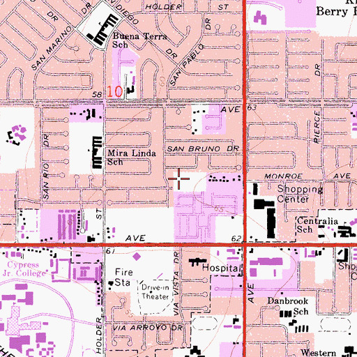 Topographic Map of San Antonio Park, CA