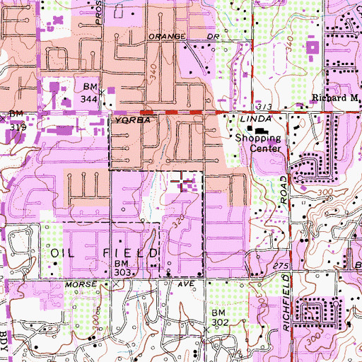 Topographic Map of Van Buren Elementary School, CA