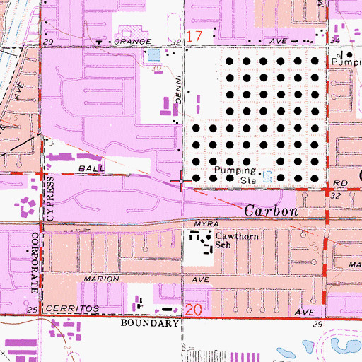 Topographic Map of Veterans Park, CA