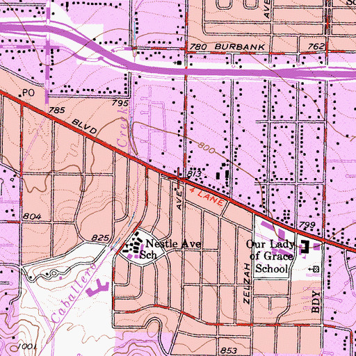 Topographic Map of Encino Urgent Care Medical Center, CA