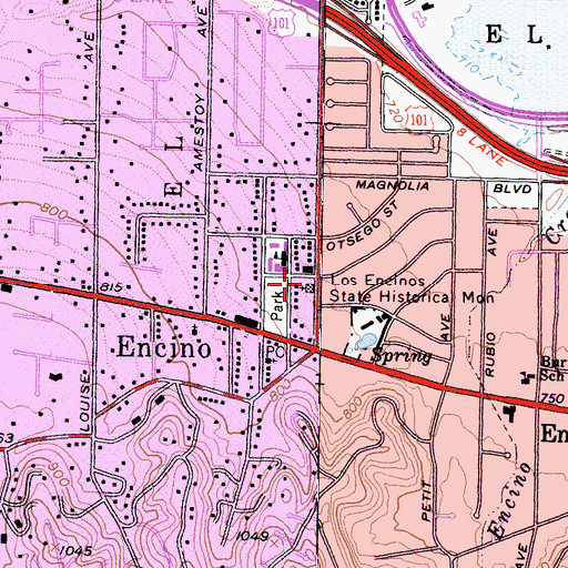 Topographic Map of First Presbyterian Church, CA